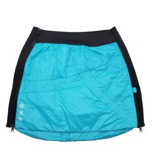 Swix Femme Insulated Ski Skirt Medium Blue Puffer Nordic Cross Country Side Zip
